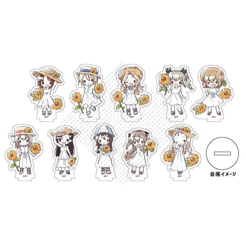 لعبة Nishi Kinuyo Anchovy Darjeeling الاكريليك حامل دمية أنيمي Nishizumi Miho Maho نموذج لجسم صغير لوحة تأثيري لعبة للهدايا