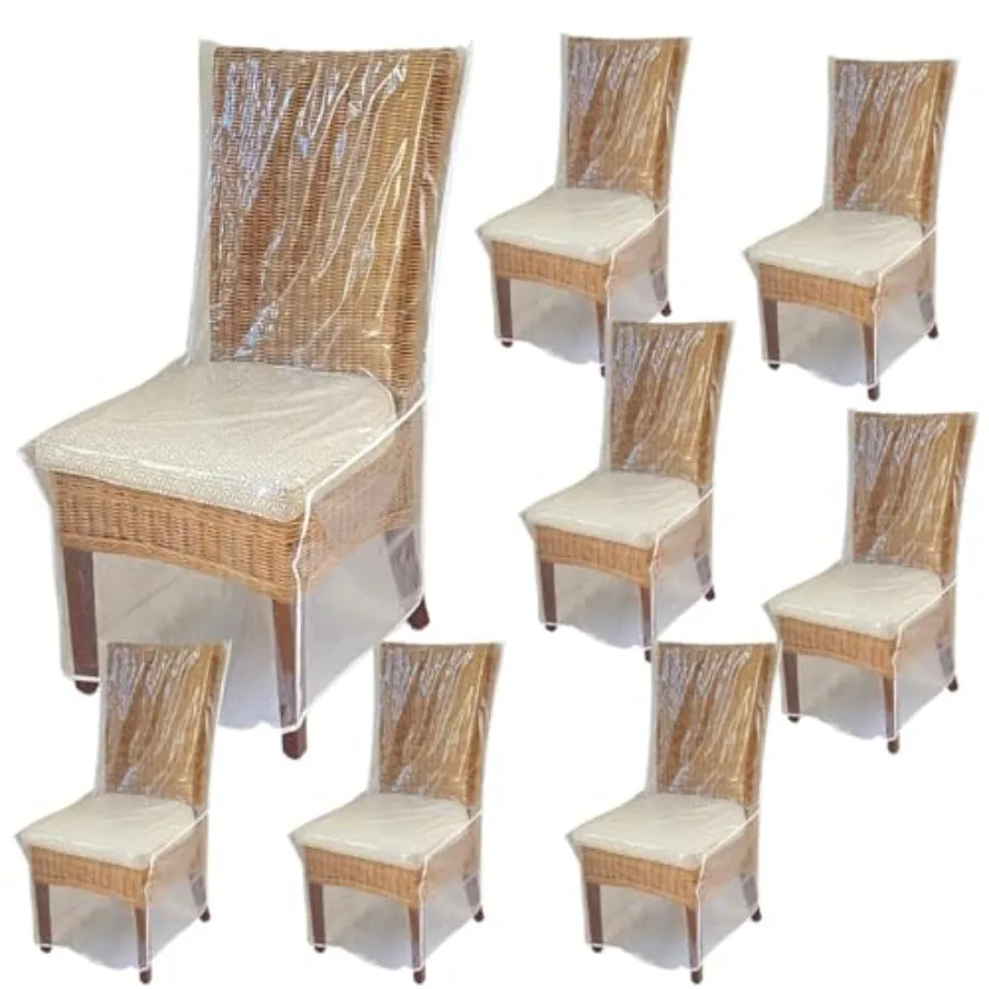Dining Room/Kitchen Chair Cover/Protector- Pack- Heavy Duty Clear PVC Vinyl-No Dust/Spill/Pet Hair/Pet Claws, Easy Clean Slipco