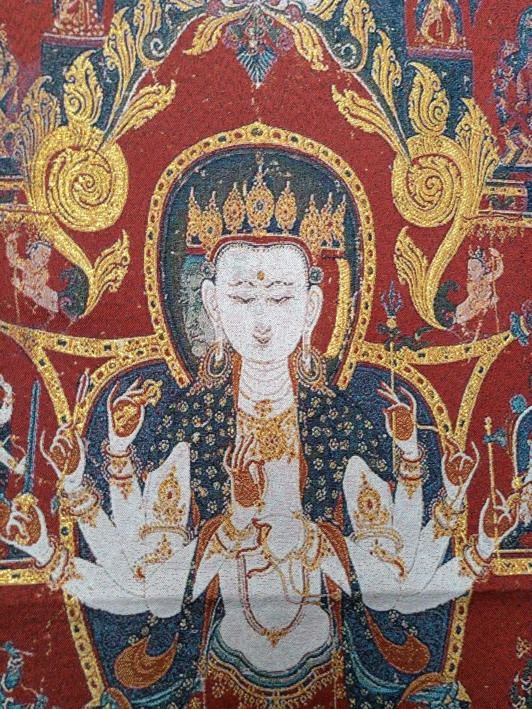 Collectible Traditional Tibetan Buddhism in Nepal Thangka of Buddha Paintings Buddhism Silk Brocade