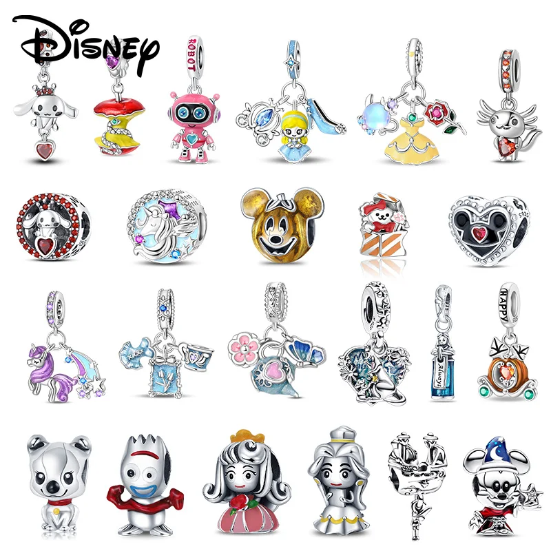 

Disney Sleeping beauty and Cinderella And Mickey 925 Silver Pendant Beads Suitable For Diy Bracelet Are Good Gifts