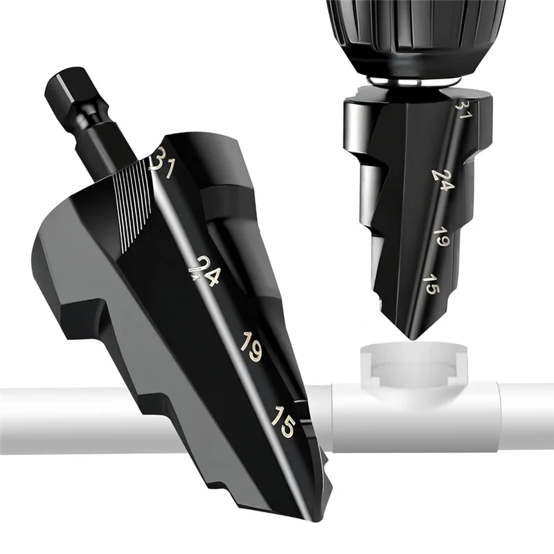 

A74E-Quick Change Tool Kit 1/4 Hex Shank 3 In 1 PPR Lifting Stepped Drill Bit Reamer Drill Set For 15 To 31Mm Pipes