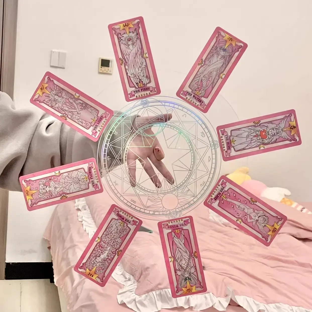 アニメカードキャプターコスプレさくら魔法陣クロウカードタロットターンテーブル面白いおもちゃハロウィンパーティーアクセサリー小道具衣装小道具