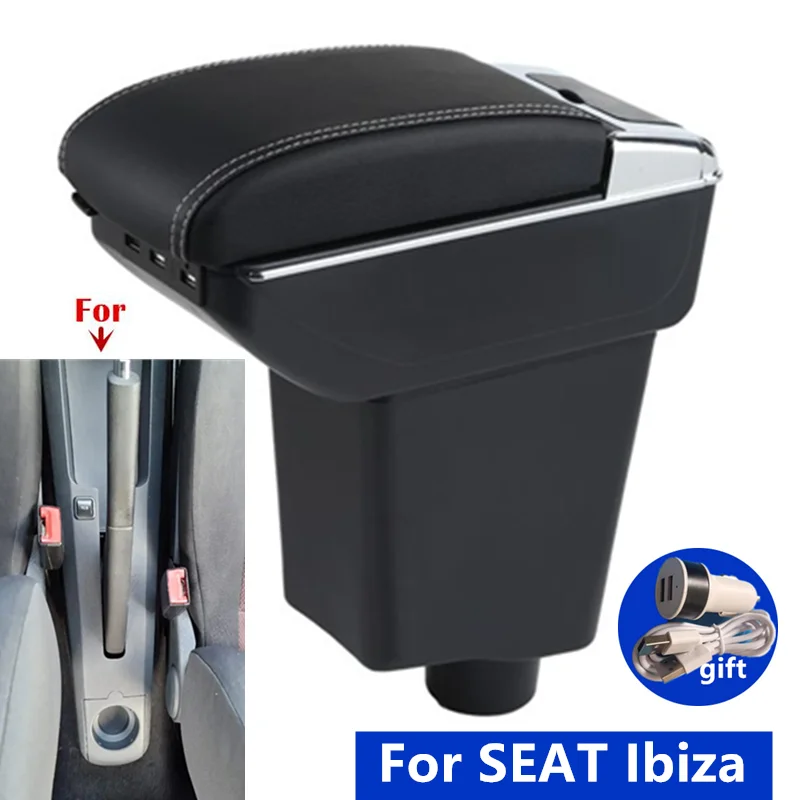 Reposabrazos de coche para SEAT Ibiza III 2001-2008, caja de reposabrazos para Seat Ibiza 6j Ibiza 6L, caja de almacenamiento, accesorios de reequipamiento dedicados para coche
