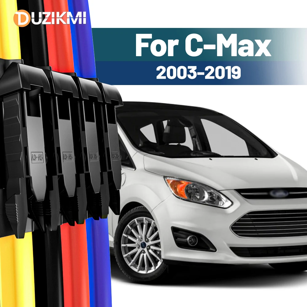 Für Ford C-Max CMax C Max 2003-2019 2011 2012 2013 2015 2016 2017 2018 2 Stück Frontscheibe Scheibenwischerblätter Rot Blau
