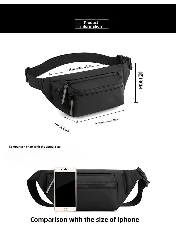 New Fashionable Men's Crossbody Bag, Casual Outdoor Sports Waist Bag, Multi-functional Large-capacity Water-resistant Chest Bag