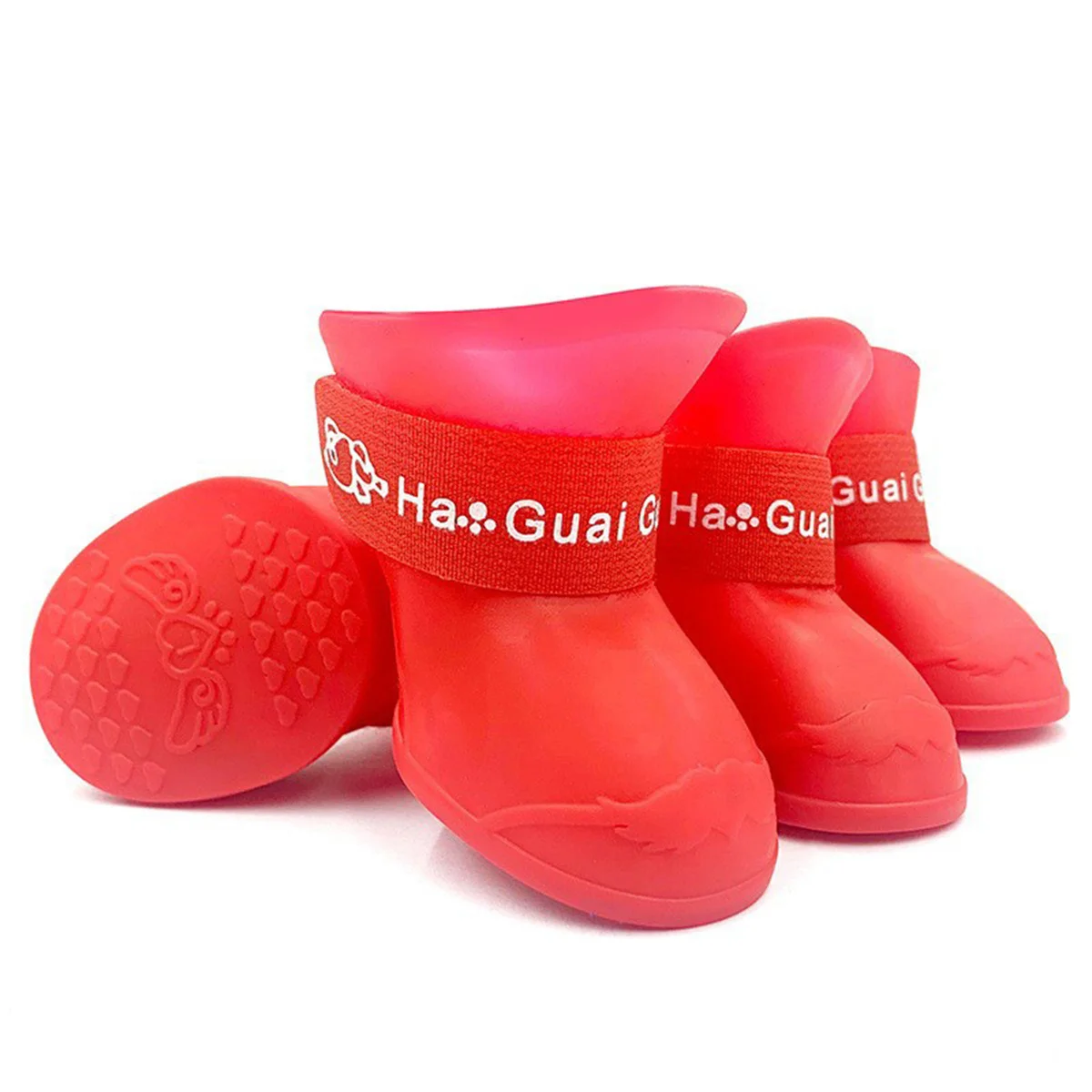 4Pcs Waterproof Pet Rain Shoes, Anti-slip Rubber Dog Boots, Outdoor Ankle Boots for Small Medium Large Dogs Cats