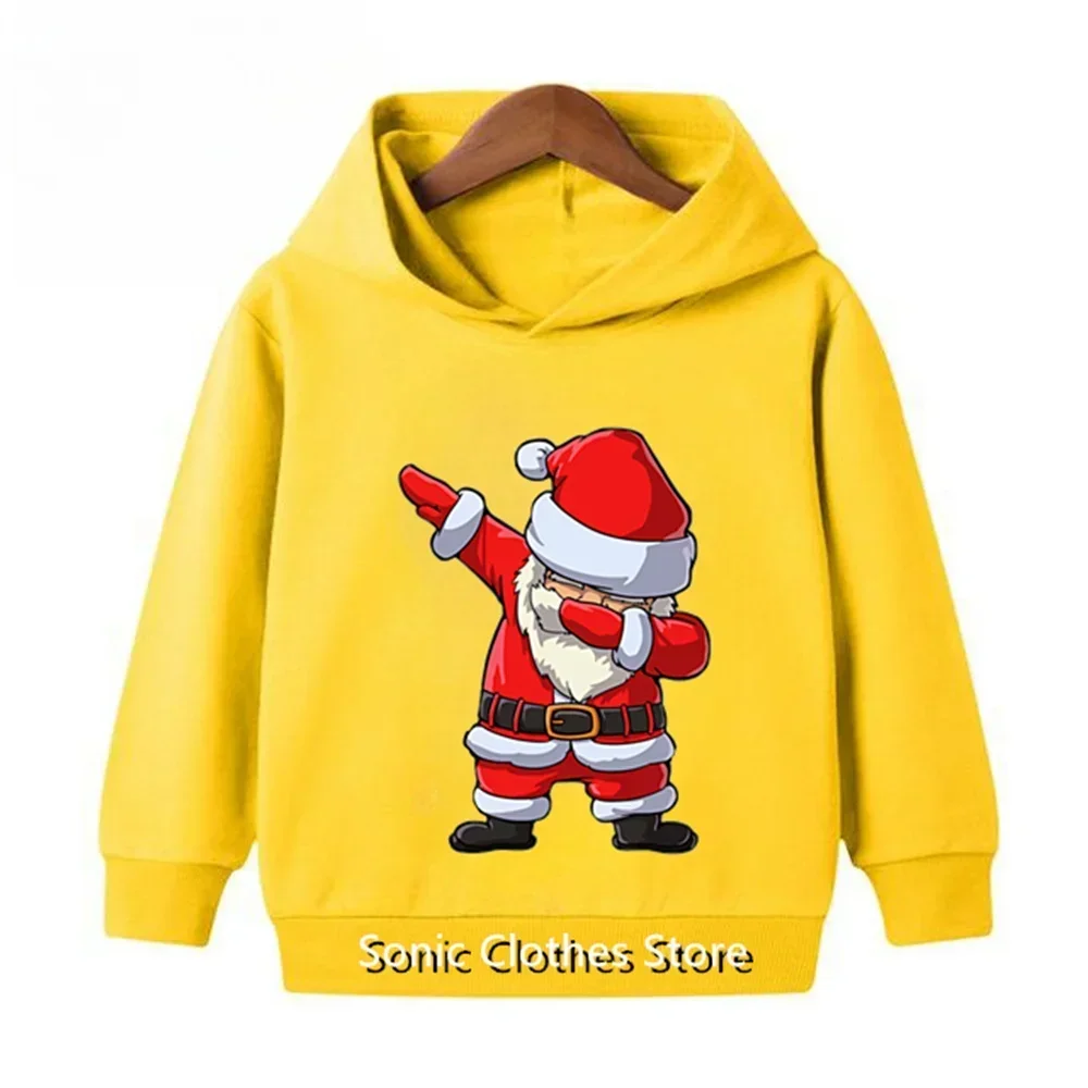 Christmas Santa Claus Hoodies 3D Print Sweatshirts Boys Girls Unisex Hooded Sweatshirt Kids Fashion Cartoons Oversized Coat