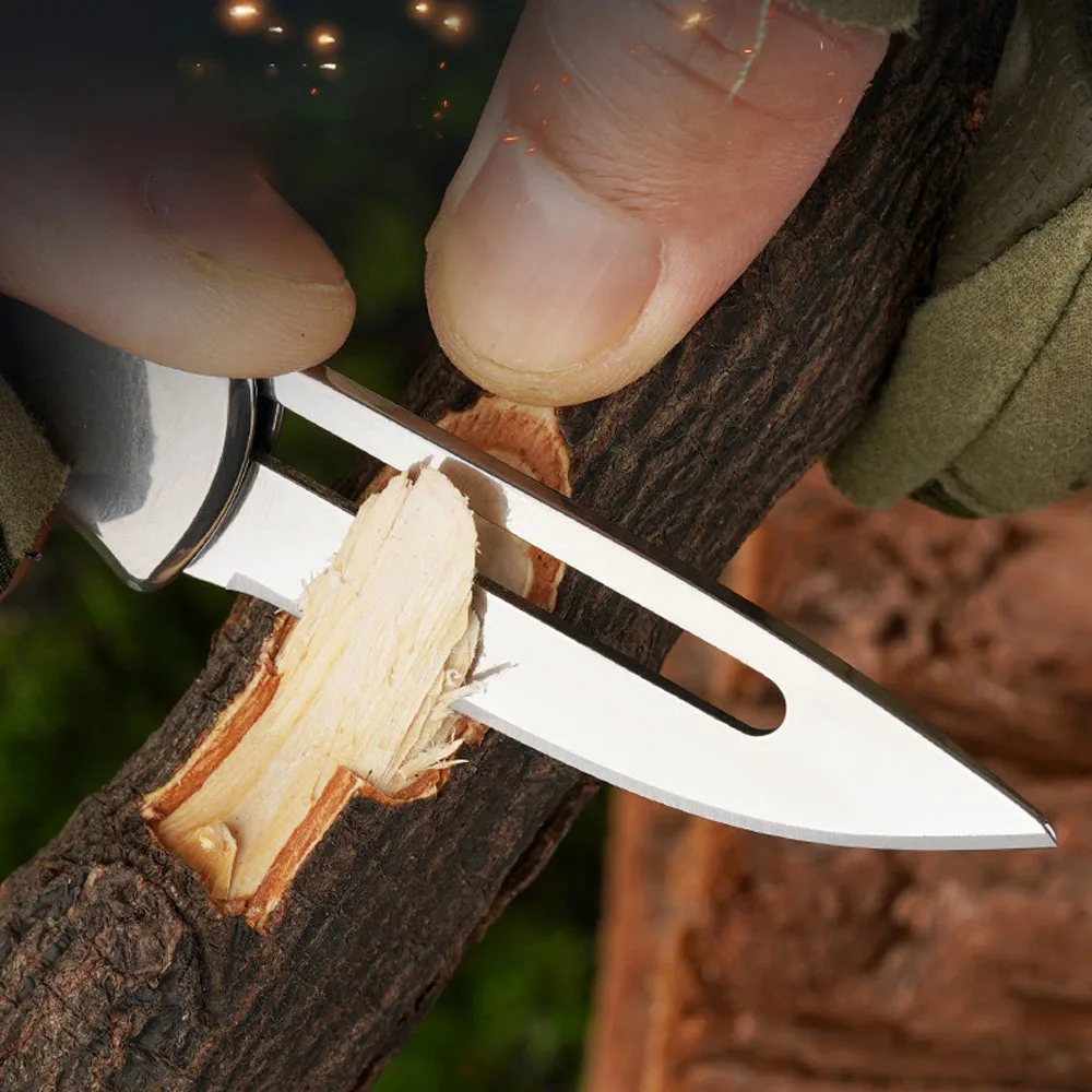 Outdoor Mini Mechanical Folding Knife Stainless Steel Creative Pocket knife Self-defense Survival Camping Gadgets EDC Hand Tools