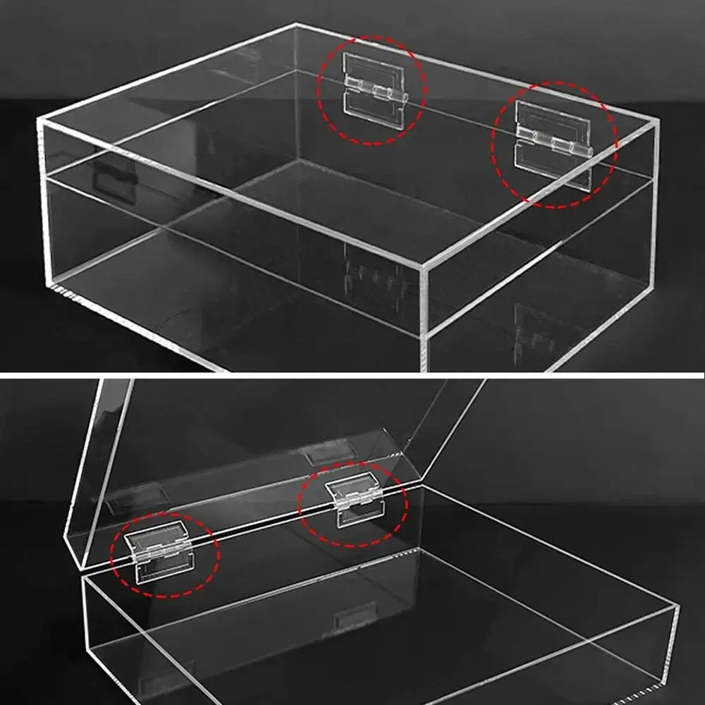 10Pcs New Transparent Folding Hinge Acrylic Foldable Door Hinges 270 Degree Clear Furniture Hardware DIY Cabinet Door Box