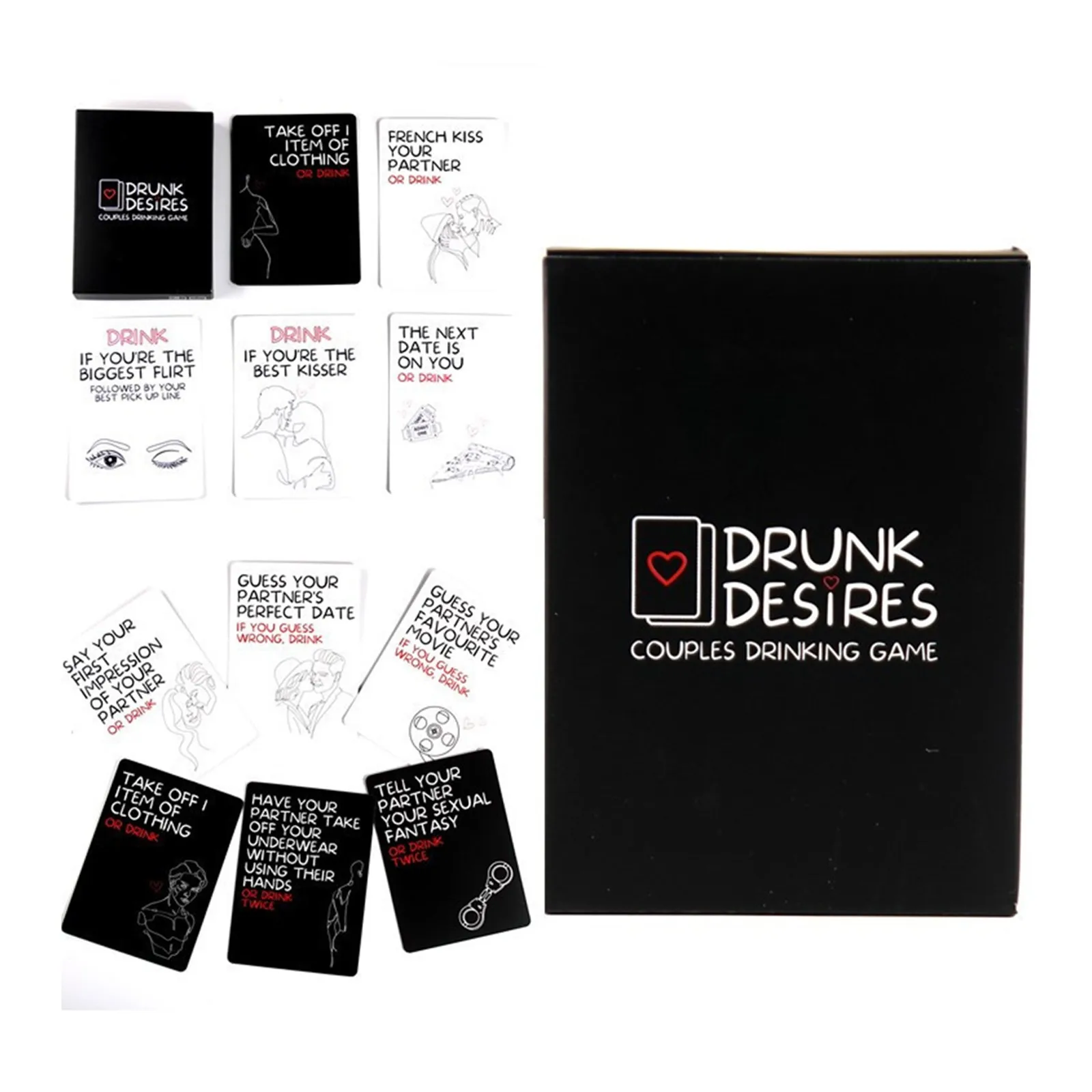 Drunk In Love X-Rated ainda mais quente Jogo de cartas de casal para jogo noturno, desejo bêbado Cartões de festa Adultos Desafios e perguntas divertidas