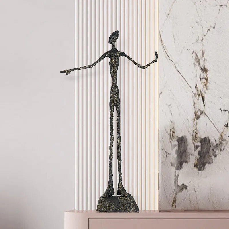 Nordic Creative Home Decor Giacometti Abstract Art Figure Sculpture TV Cabinet Entryway Table Ornament