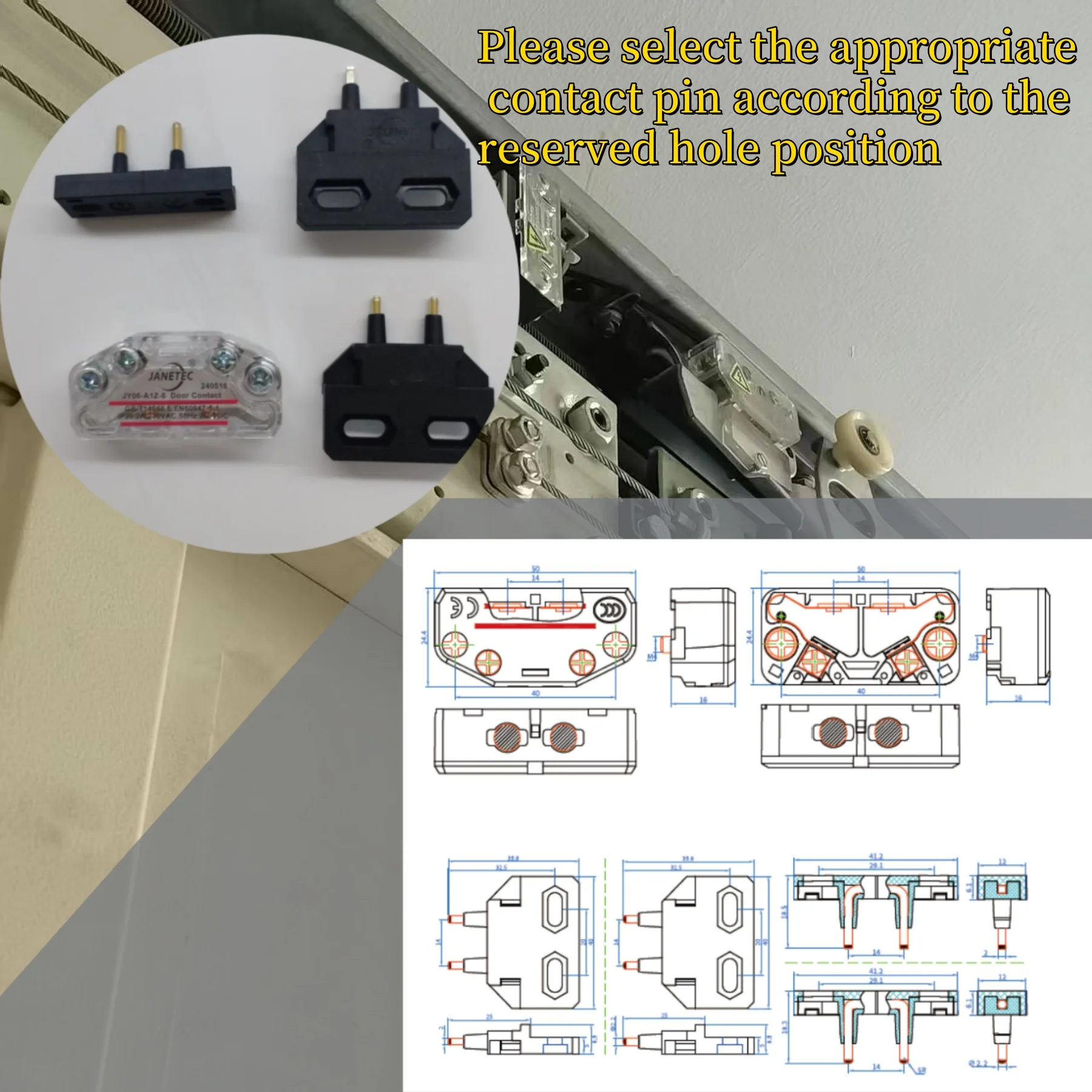 JANETEC industrial door switch silver touch pin elevator door switch compatible with most door switches of ThyssenKrupp Oedipus