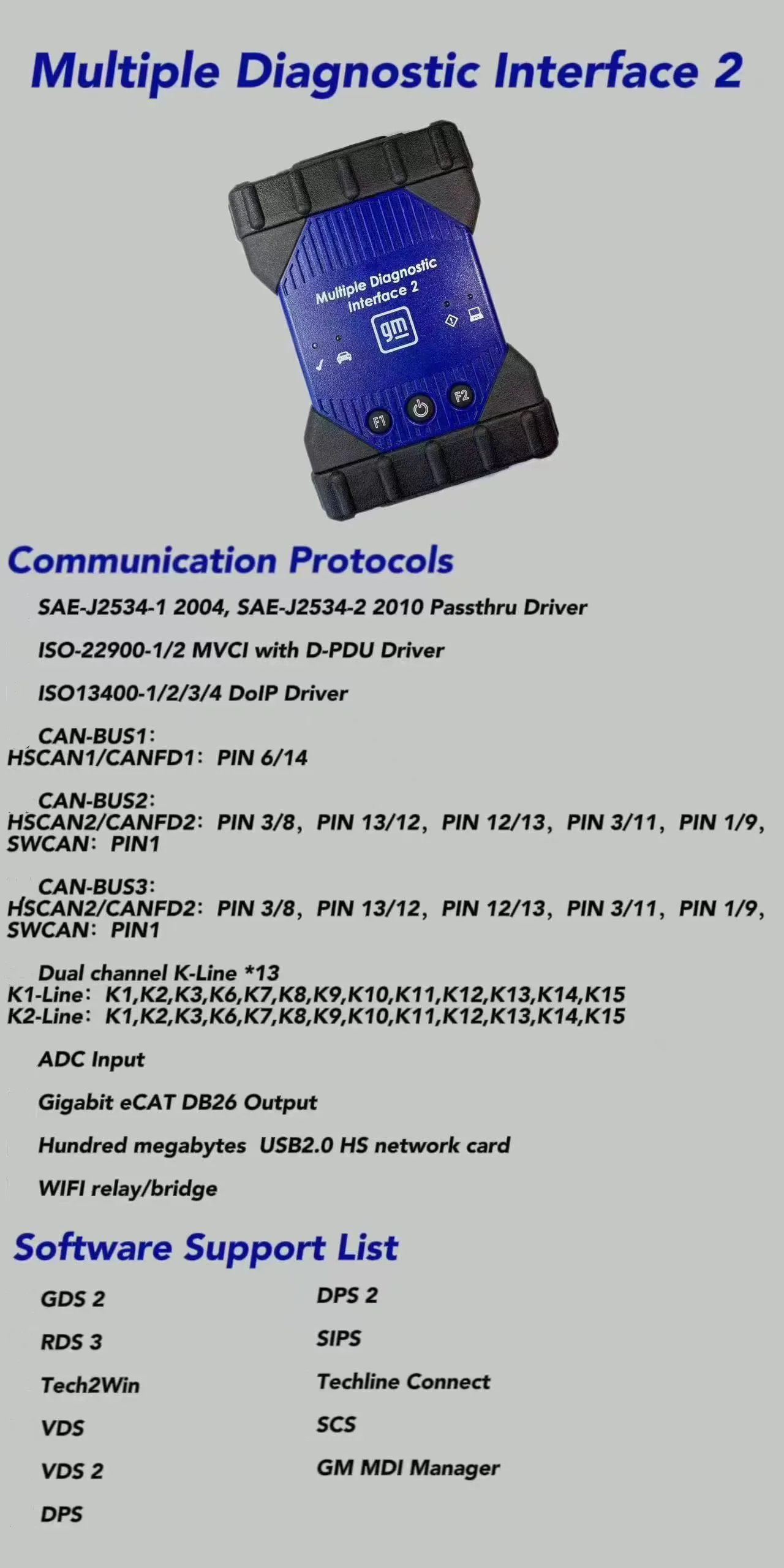 

CANFD Поддержка WIFI MDI 2 программатор автомобильный MDI 2