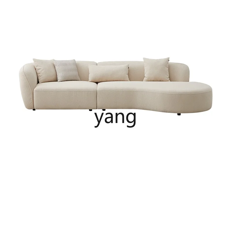 

LTT cream fabric curved sofa living room leisure sofa furniture