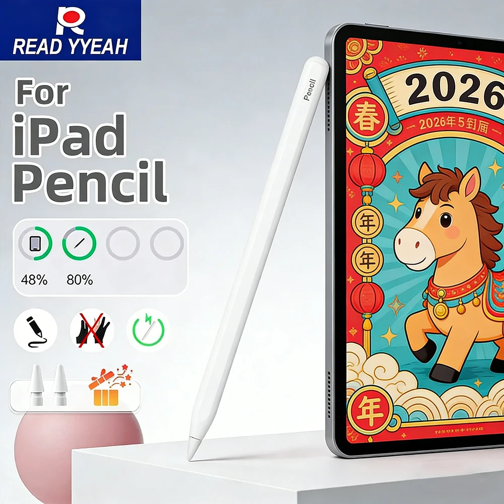 

2026 New Stylus for Apple Pencil 2 Magnetic Wireless Charging for iPad 11 13 M2 M3 Pro 12.9 11 Air 4 5 Mini 6 Tilt Sensitivity