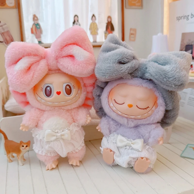 

10cm Dolls Accessories Cotton Doll Clothes Sleeping Set Headband Underwear Plush DIY Cape Cute 17cm Labubu Doll Accessories Toys