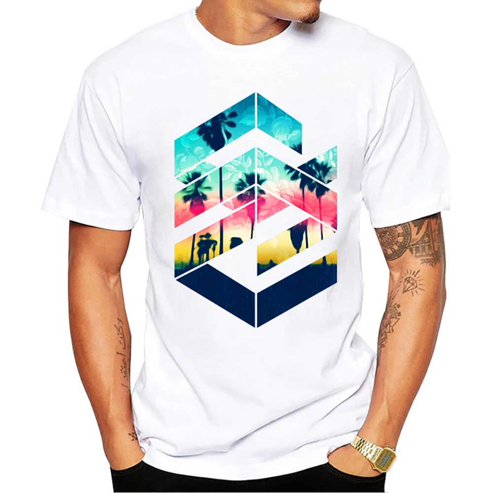 

TEEHUB New Arrival 2019 Fashion Grunge Dripping Turquoise Misty Forest Print Men T-Shirt Short Sleeve O-Neck Tops Hipster Tee