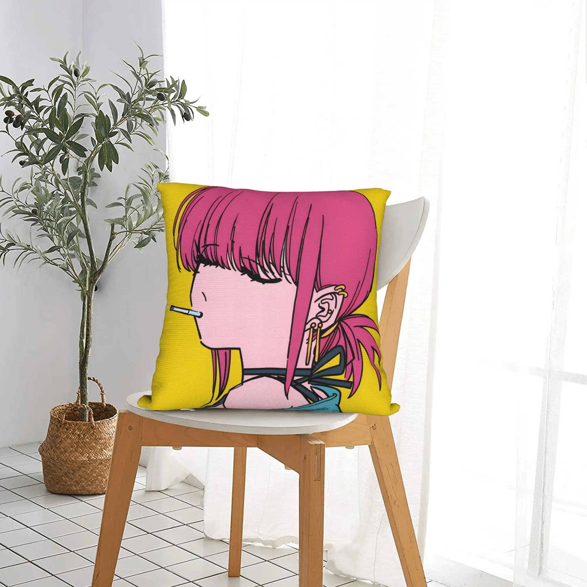 Smoking Behind Supermarket Yamada  Pillow Cover  Fashion Pillow Case For Living Room Sofa Soft Pillowcases Gift