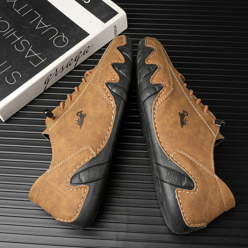 Men's casual shoes 2024 Spring Taiwan lace up walking shoes, outdoor trendy sports running shoes, plus size flat shoes sports sh