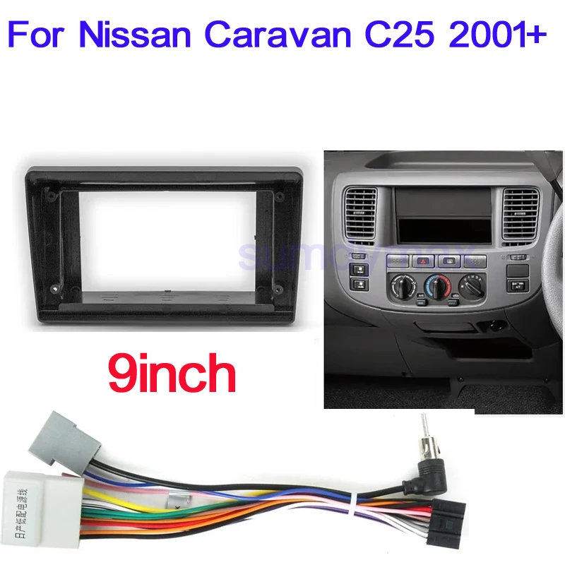 

9" 2din Car radio Frame Adapter For Nissan Caravan (E25) 2001+ car panel Android car Radio Dask Kit Fascia