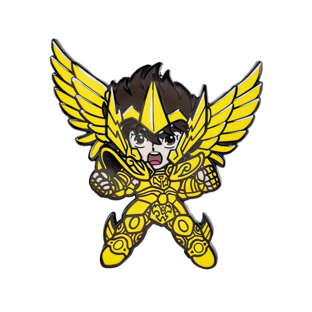 Anime Saint Seiya Sagittarius Gold Cloth Cosplay Costume Metal Badge Pin Alloy Brooch