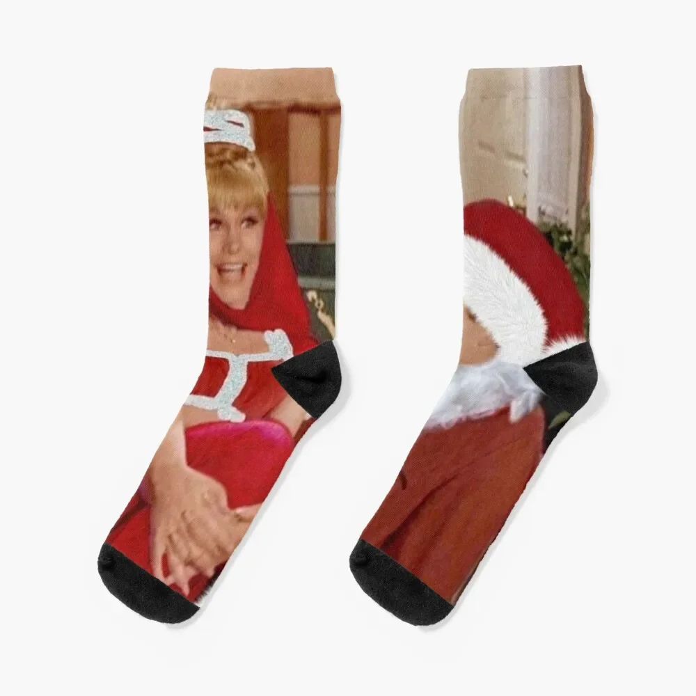 

A Very Jeannie Chrimas Socks Antiskid soccer sports stockings colored Men Socks Luxury Brand Women's