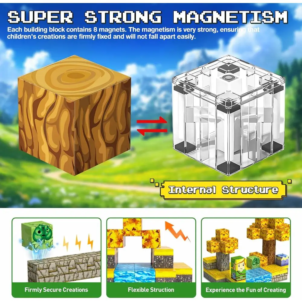 STEM Learning Magnetic Blocks: Korok's Cubes for Ages 5-7, Outdoor & Sensory Toys, Perfect Gift for Kids