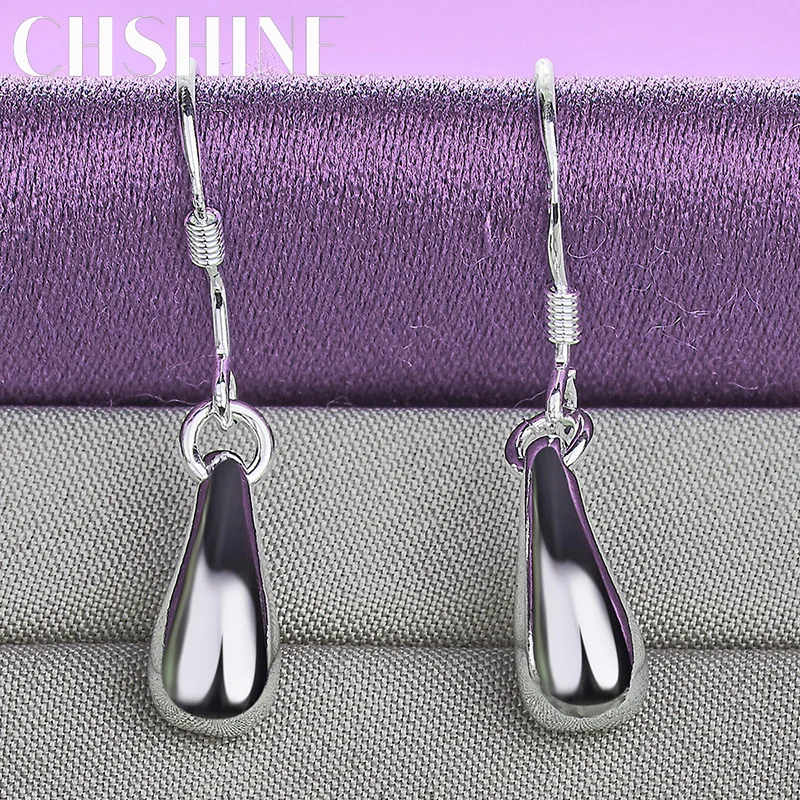 CHSHINE 925 Sterling Silver Water Drop A Pair of Earrings Eardrop for Women Ladies Banquet Party Fashion Jewelry