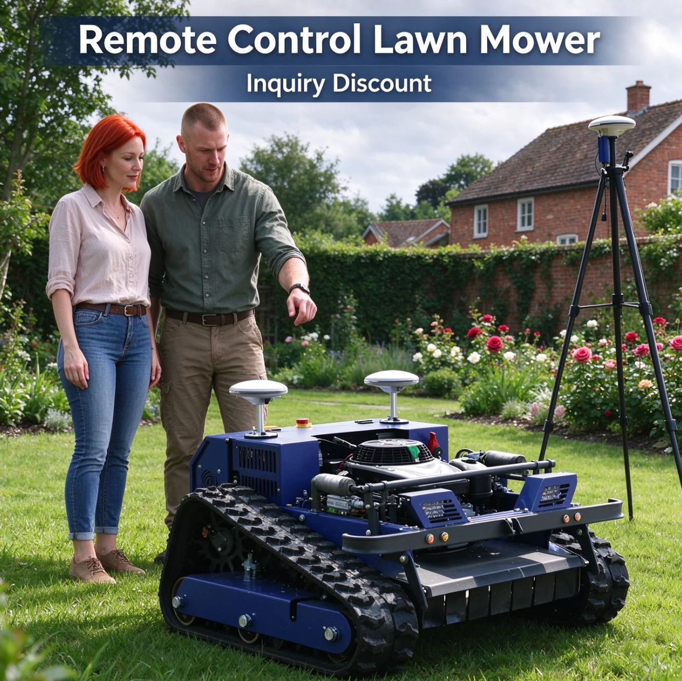 Customized Remote Control Lawn Mower gps for large private manor, long endurance, trim lawns and path turf
