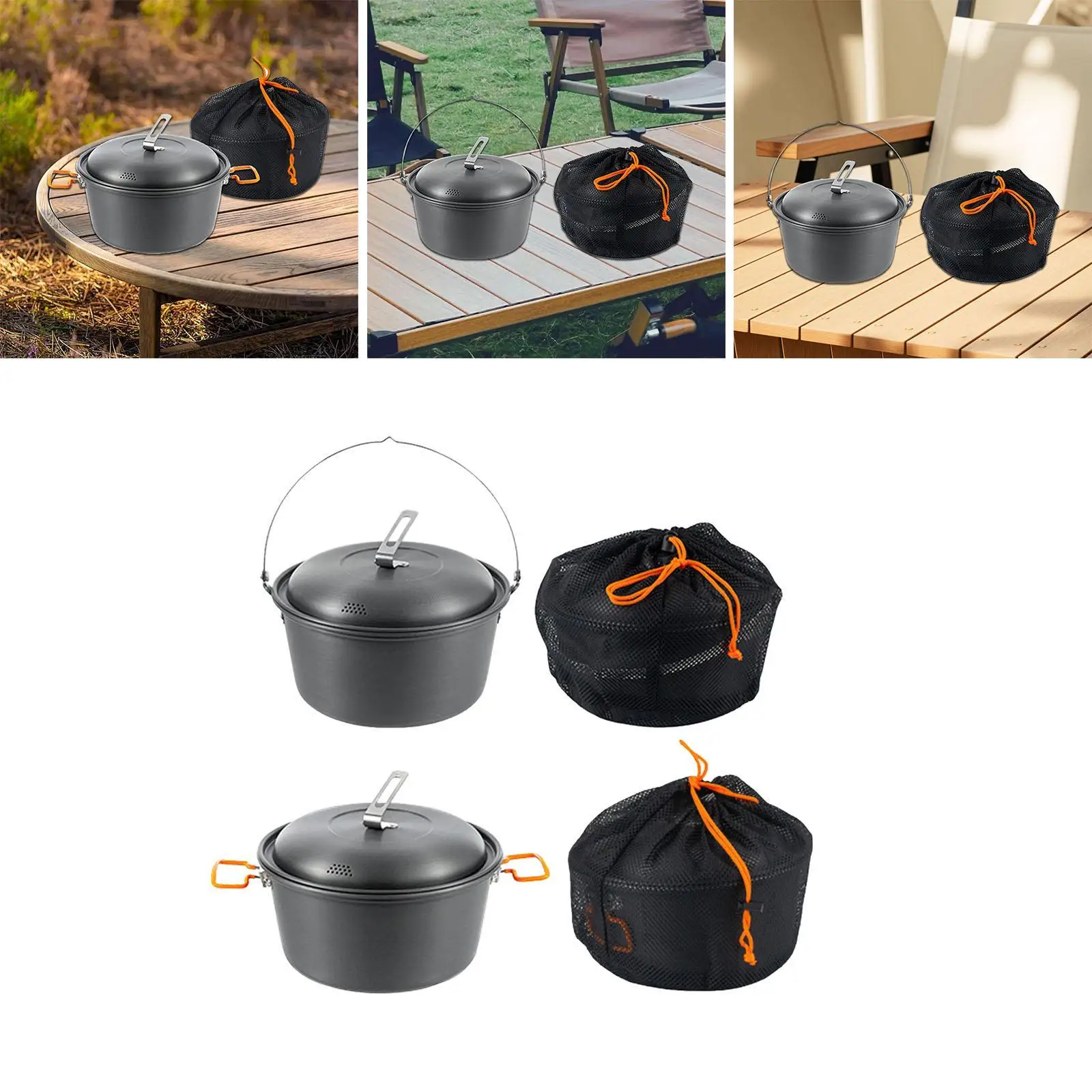 

Camping Pot Stockpot Portable Cookware for Backpacking Camping Barbecue