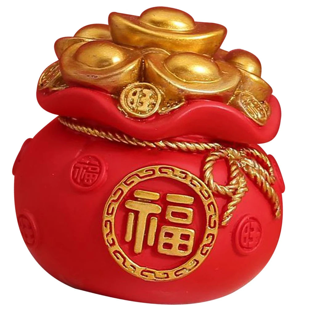 

Rabbit Ornament Resin Money Pouch Car Decor Desktop Adornment Fortune Bag Home Decoration Mini Figurine Garden Statue