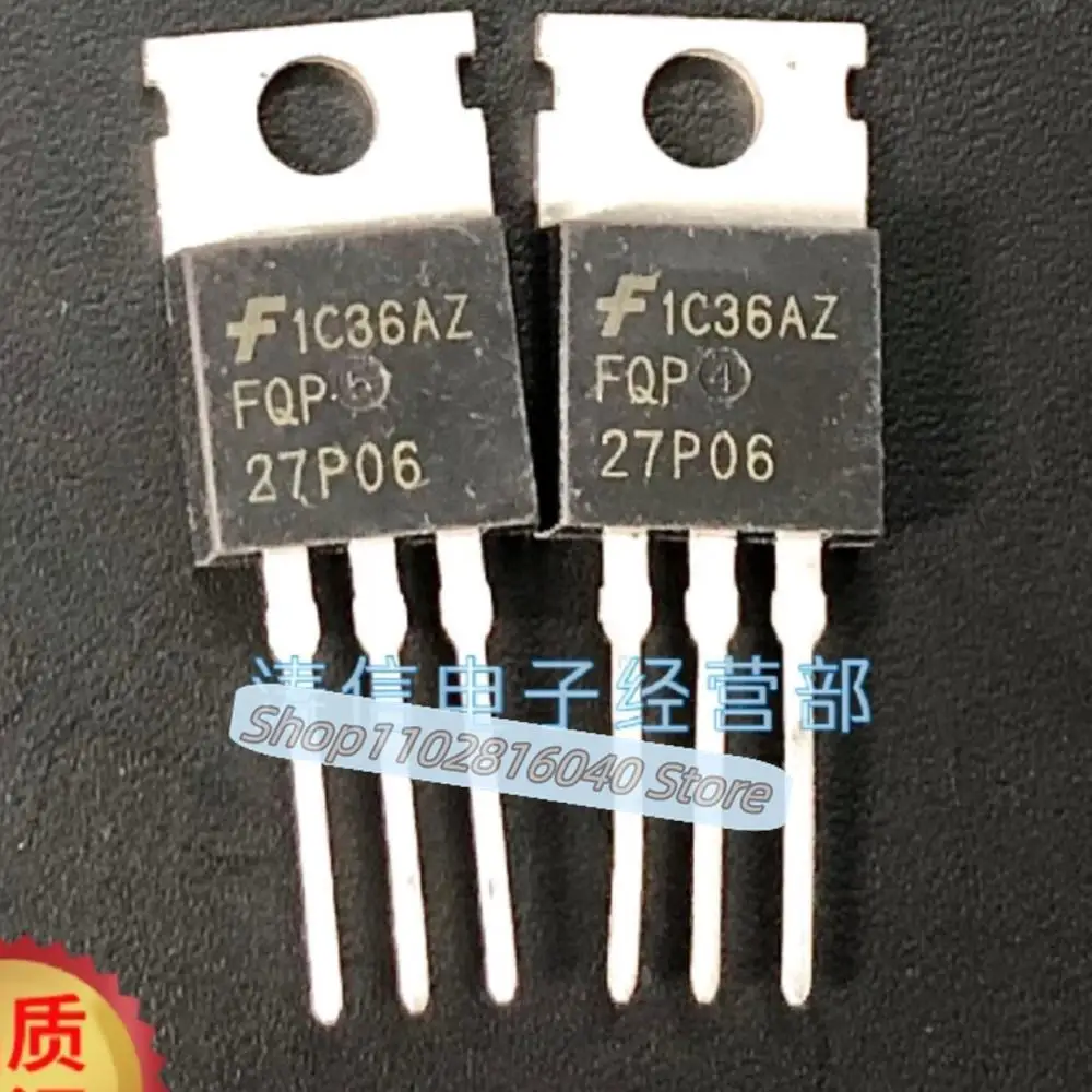 10PCS/Lot FQP27P06  TO-220 60V 27A P MOS  Best Quality Imported Original Spot