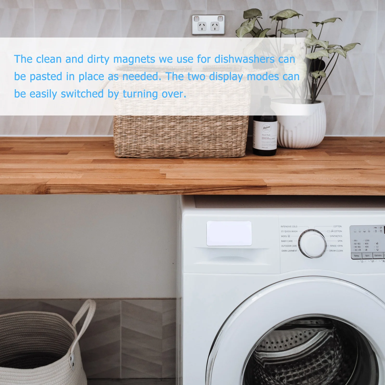 1Pcs Unique Style Dishwasher Magnet Clean Sign Dual Side Magnetic Indicator for Washing Machine Fridge Double Side Magnetic Sign