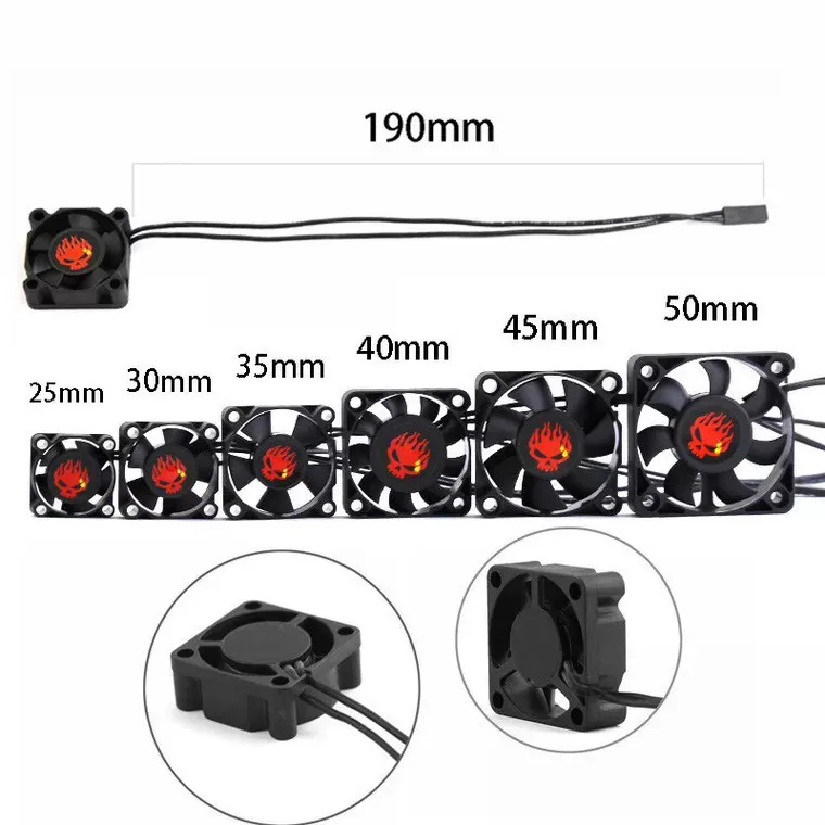 Generic Rc Car Motor High Speed Cooling Fan 25Mm 30Mm 35Mm 40Mm 45Mm 50Mm Universal For 1 10 Rc Model Vehicle
