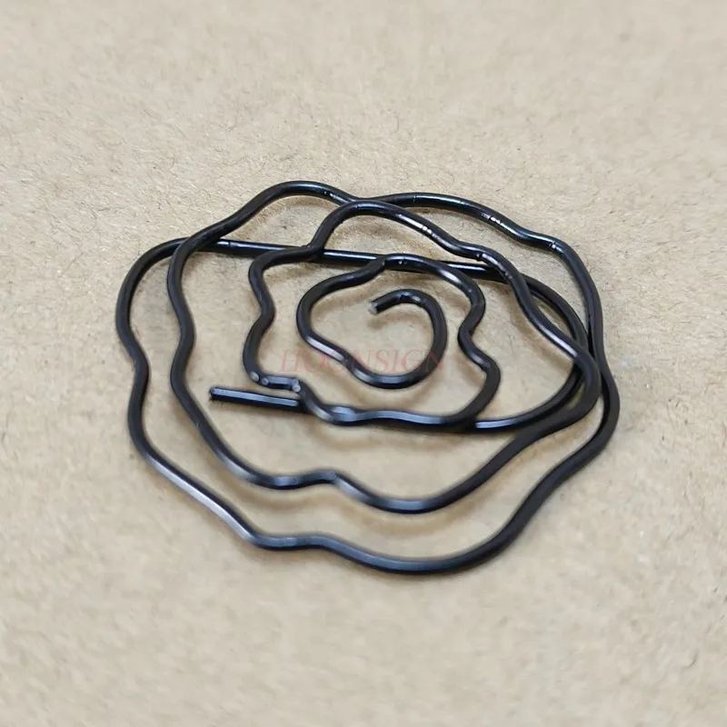 5pcs flower White Rose Paper Clip Cartoon Paper Clip Paper Clip Shape Pin Special-shaped Paper Clip Black Rose