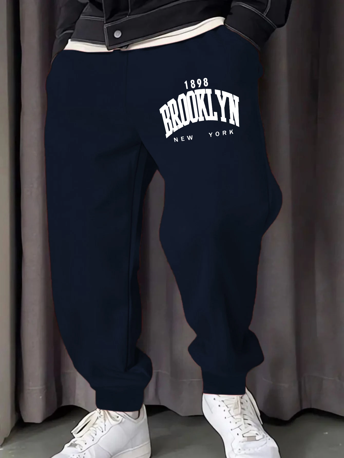 Brooklyn New York City 1898 Stampa Pantaloni sportivi Casual Sport Pantaloni da jogging Tasca versatile Pantaloni lunghi in pile Autunno Uomo Abbigliamento