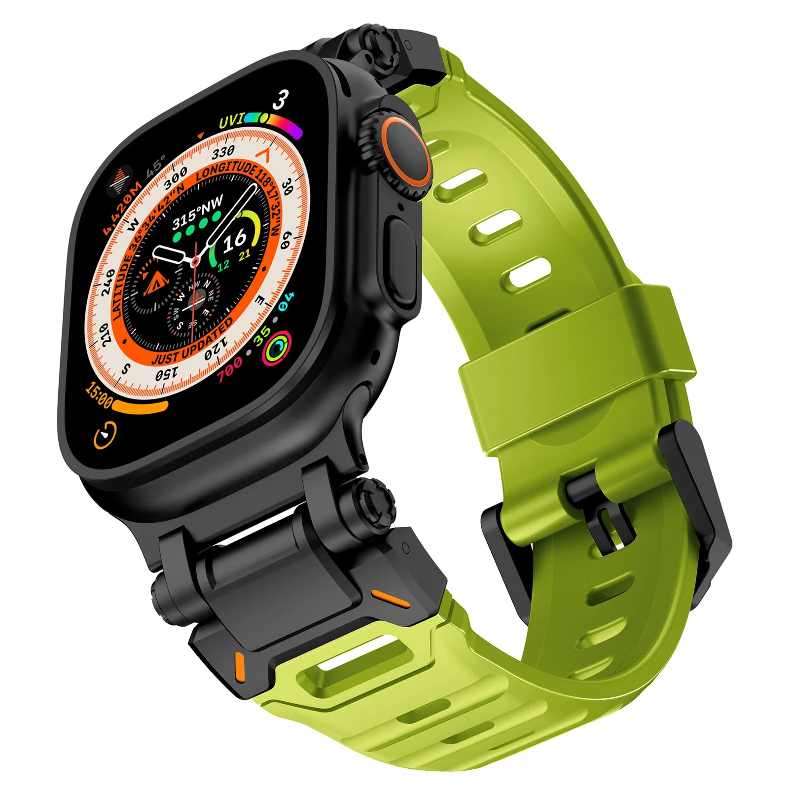 

Titanium Color Silicone Loop Strap for Apple Watch Ultra 2 49mm 44mm 42mm Sports Band for Iwatch Series 9 8 7 6 5 Se 45mm Correa
