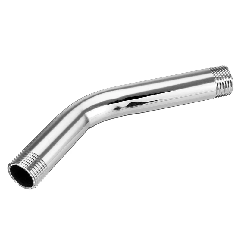 AA81-G1/2 Inch 15Cm Wall Mounted Stainless Steel Shower Head Extension Angled Shower Arm Extra Pipe