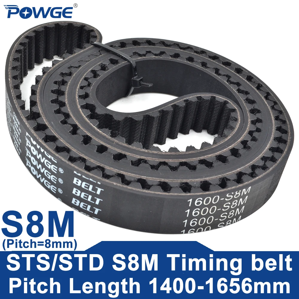 POWGE STD S8M Timing Belt Lp=1400-1656mm 1408 1416 1424 1432 1440 1448 1456 1464 1472 1480 1488 1496 1504 1512 1520 1528 1536