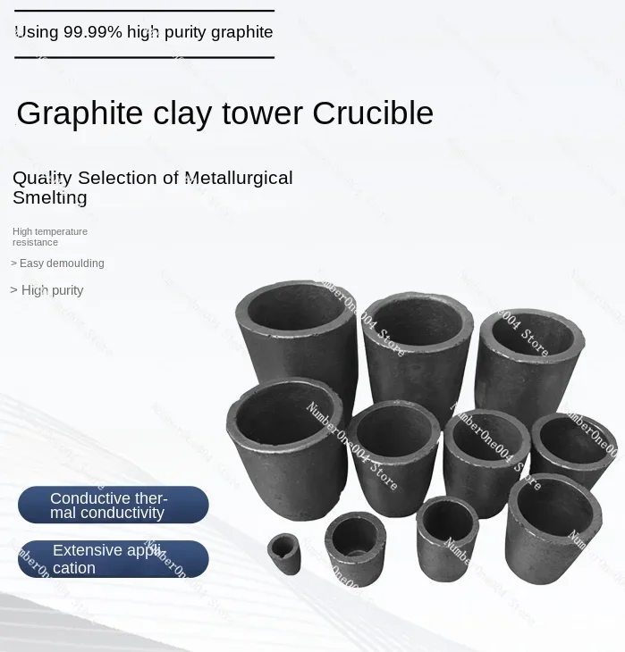 For Grade A Graphite Clay Crucible Small Casting Household Smelting Gold Silver Copper Aluminum Iron Gas Furnace Clay