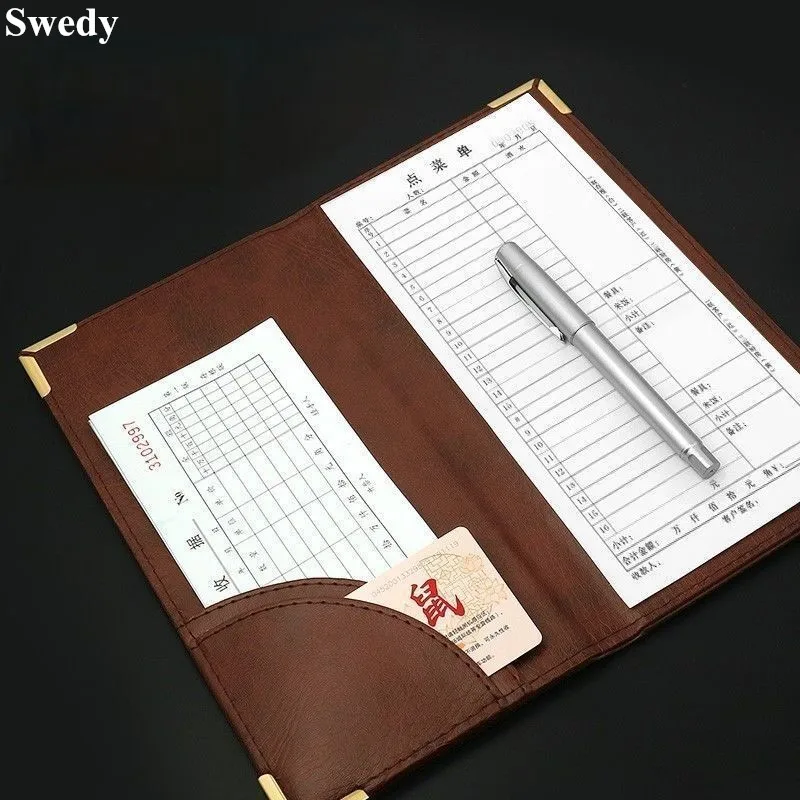 Imagem -03 - Leather Cash Register For Restaurant Pasta de Caixa Registradora Menu Board Bill Note Writing Pad Holder Hotel Guest pu