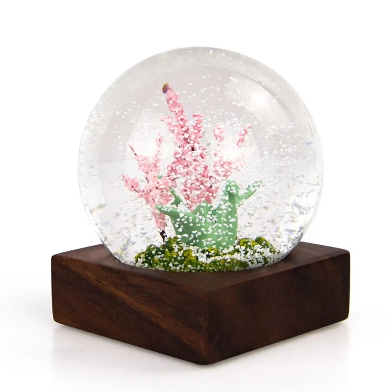 

Snowflake ball home wooden ornaments, healing gifts resin painting