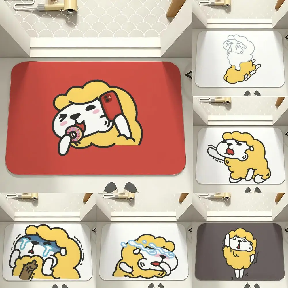 Kids Cartoon E-Eat ALL Day Sheep Floor Mat carpet diatom mud bathroom quick-drying absorbent floor mat household bathroom
