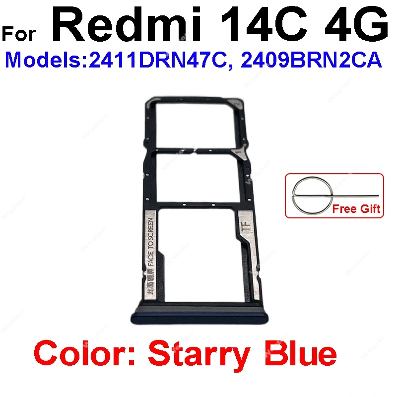 Sim Card Tray For Xiaomi Redmi 14C 4G 14R 5G SIM Card Slot Sim Card Reader Holder Slot Ribbon Cable Repair Replacement Parts image 5