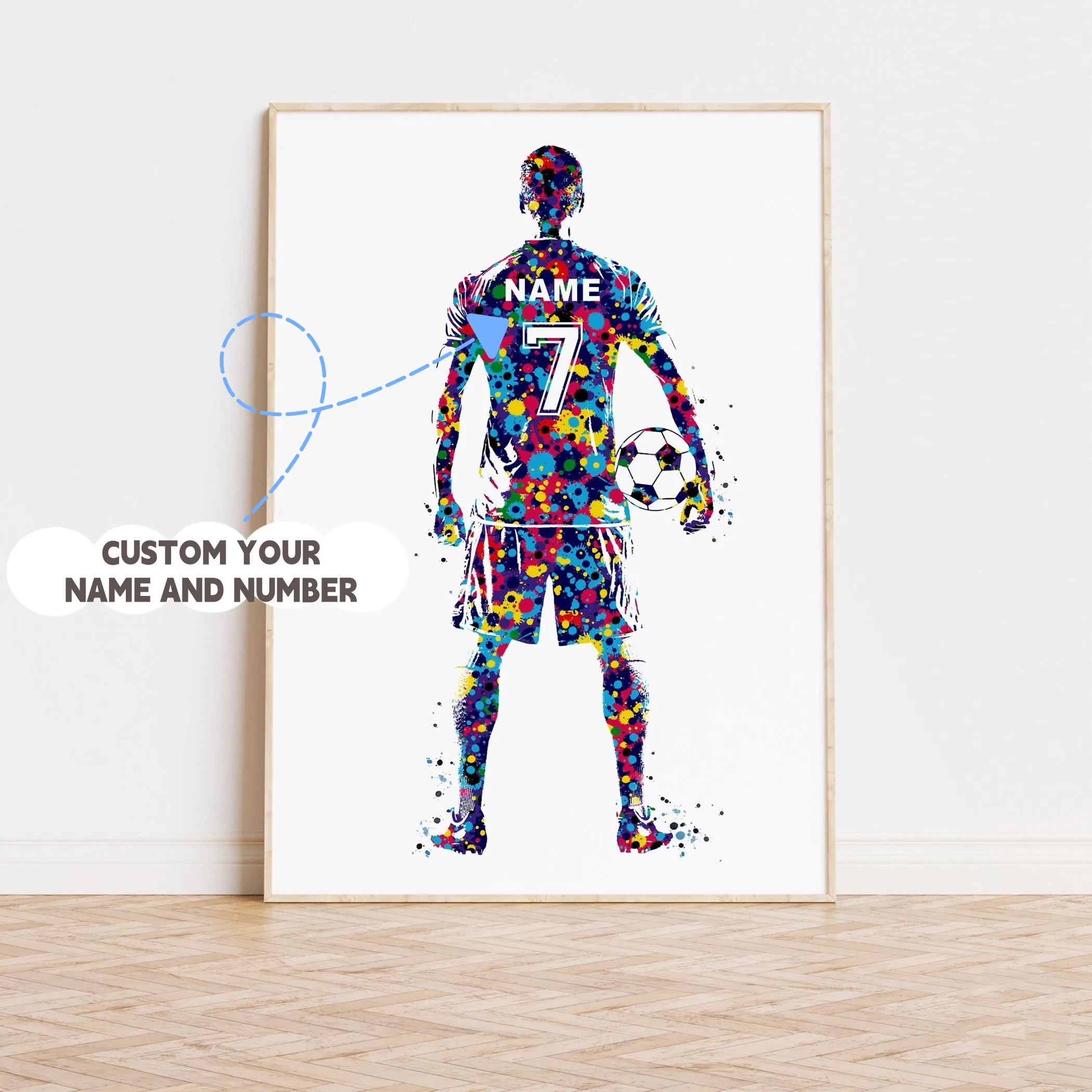 Personalized Soccer Poster Customize Your Favorite Star's Name And Number Soccer Wall Art Soccer Jersey Prints football Gifts