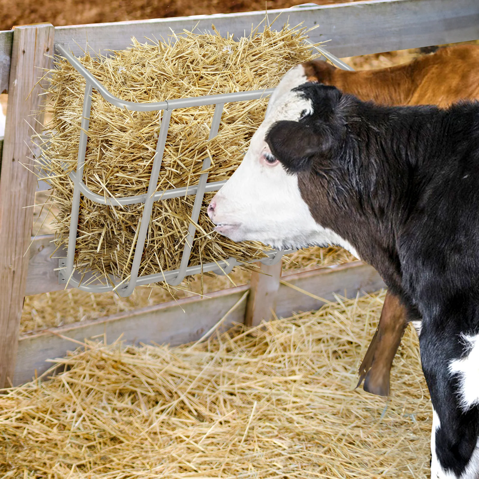 

Кормушка для сена 58*37*50 см, из железных труб, серебристая, прочная, устойчивая к ржавчине, для лошадей, снаряжение для лошадей