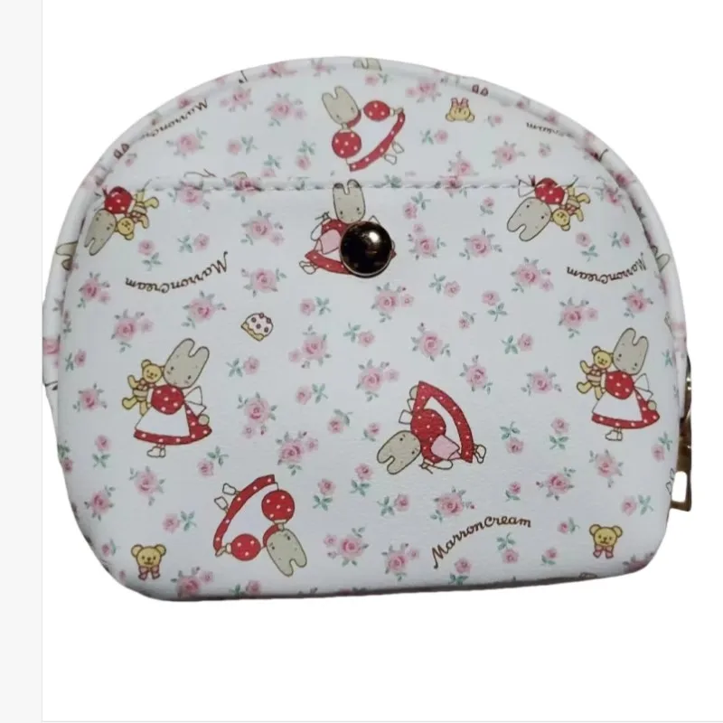 New Marron Cream Rabbit Girls Children PU Shell Bag Coin Purse Case Small Wallets For Women