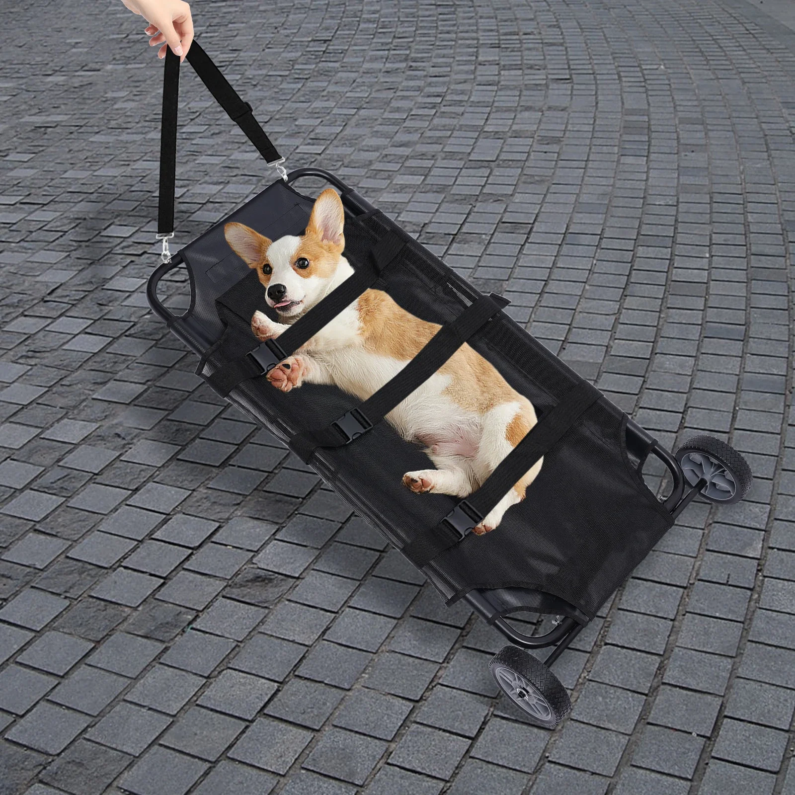 

New Pet Rescue Stretcher Veterinary Transport Trolley Animal Dog Cat Transport Foldable with Wheel