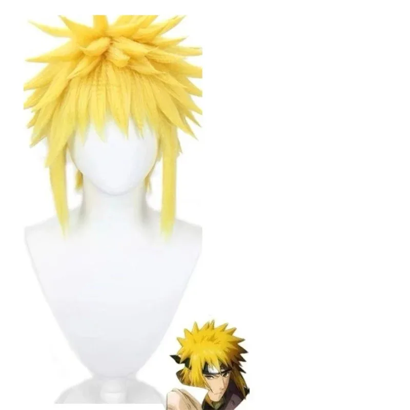 CyHOKAGE NINJA ميناتو ناميكازي تأثيري شعر مستعار اصطناعي أنيمي Coser 4th هوكيج ألياف مقاومة للحرارة شعر مستعار عالي الجودة حفلة يومية