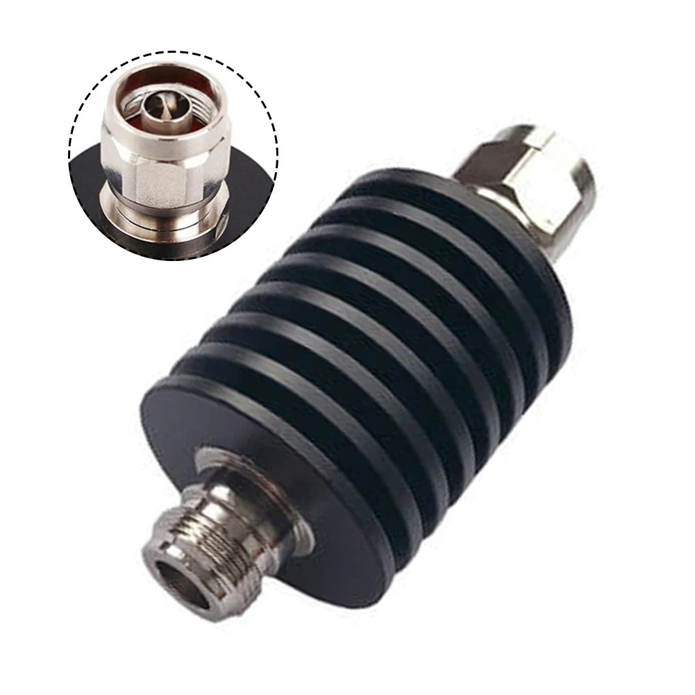 25W 50 Ohm N-Type Fixed Attenuator 5dB DC-3GHz RF Coaxial Attenuator for Telecommunications Wireless Systems and Test Benches